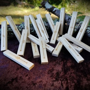 Elder Celtic Ogham Staves - Engraved Wood Divination, Psychic Reading, Druid, Wicca