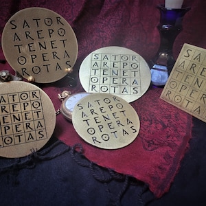 Latin SATOR Square - Solid, Engraved Brass