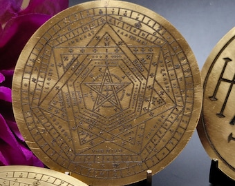 Sigillum Dei Aemeth - 4 pouces en laiton massif, gravé, John Dee