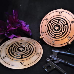 4" Hekate Altar Paten - Solid Brass or Copper