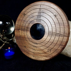 Fionn&#39;s Window - 11&quot;  engraved wood Ogham Scrying, Divination and Meditation Board