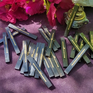 Ebony Celtic Ogham Staves - Engraved Wood Divination, Psychic Reading, Druid, Wicca