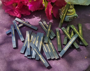 Ebony Celtic Ogham Staves - Engraved Wood Divination, Psychic Reading, Druid, Wicca