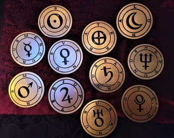 Planetario - Sello de latón de 7,6 cm (3") - Patena de altar