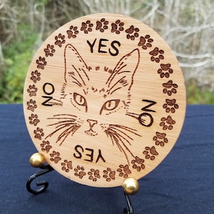 4&quot; Cat Pendulum Board - Engraved, Solid Domestic or Exotic Hardwood