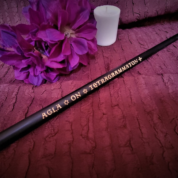 Trithemius - Ebony Wand of Art – Magic, Wicca, Druid, Pagan, Metaphysical