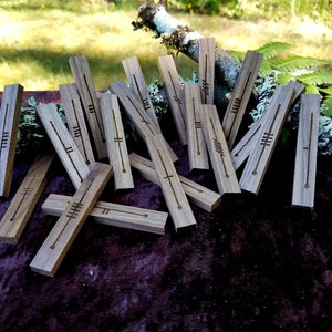 Walnut Celtic Ogham Staves - Engraved Wood Divination, Psychic Reading, Druid, Wicca