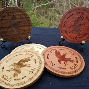 4&quot; Raven Pendulum Board - Engraved, Solid Domestic or Exotic Hardwood