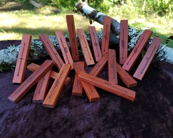 Padauk Celtic Ogham Staves - Engraved Wood Divination, Psychic Reading, Druid, Wicca