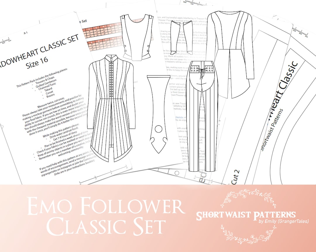 Follower Patterns Emo Follower Classic Set Pattern PDF Pattern Sizes 6-30 - Etsy UK