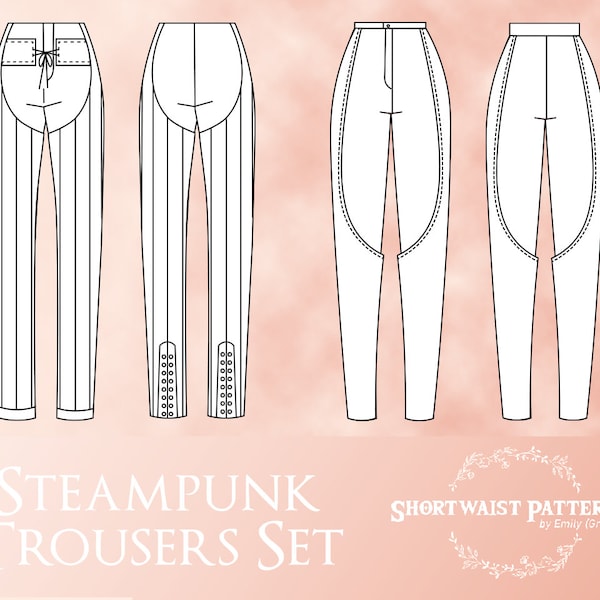 Steampunk Trousers & Chaps Set | PDF Pattern Sizes 6-30