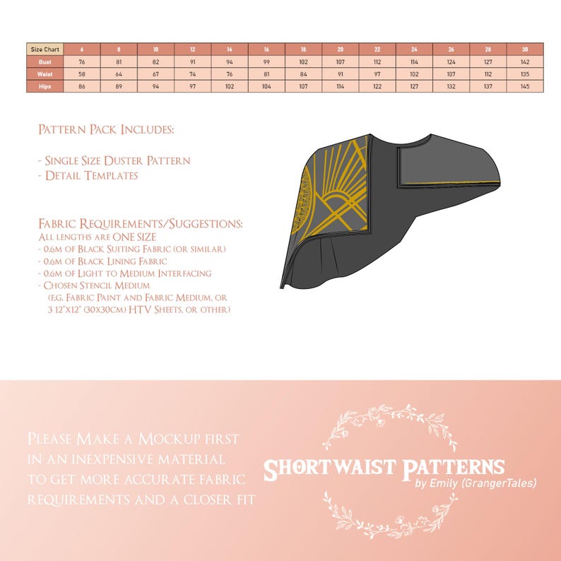 Belle Epoque Duster-Muster | Einheitsgröße PDF Schnittmuster Bild 2