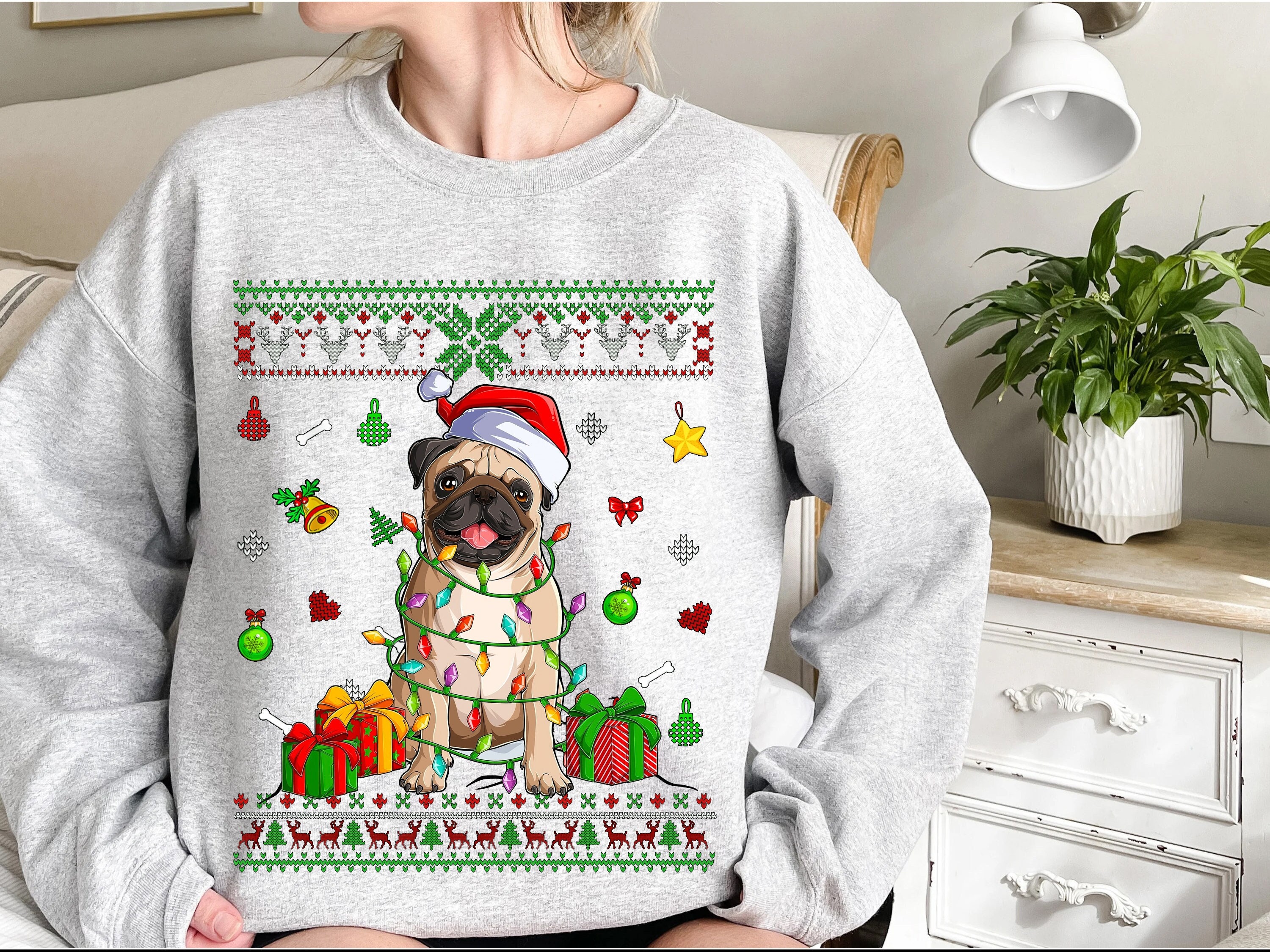 christmas pug jumpers