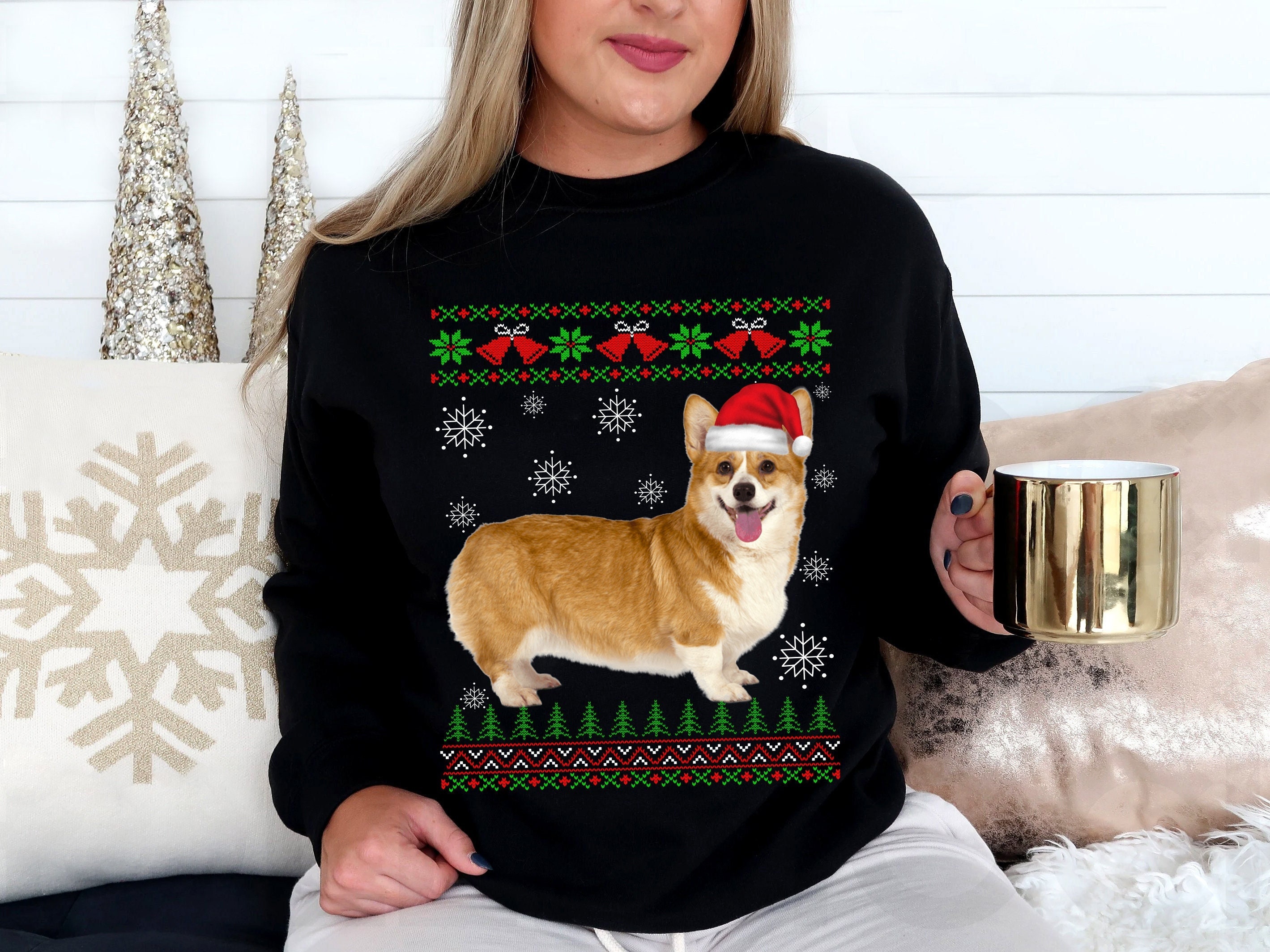 corgi in christmas sweater