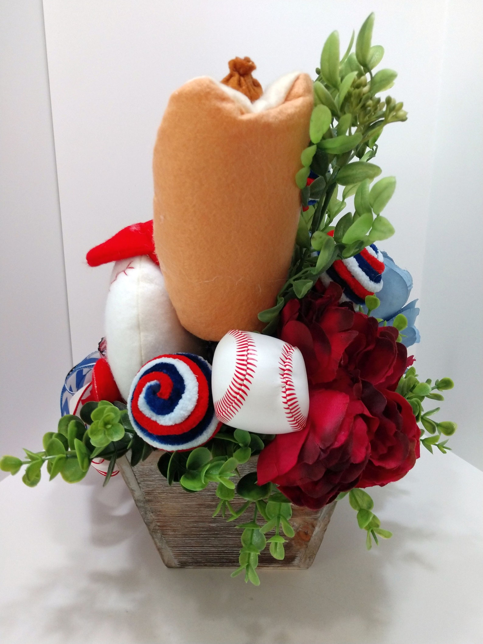 Baseball Floral Centerpiece Summer Arrangement Peony Table Etsy