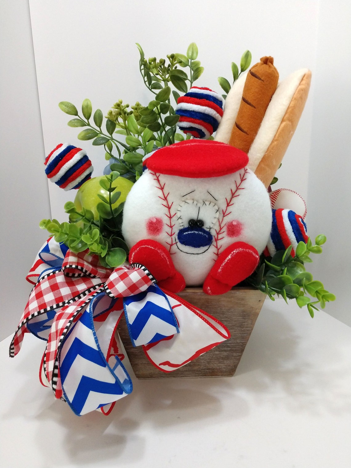 Baseball Floral Centerpiece Summer Arrangement Peony Table Etsy