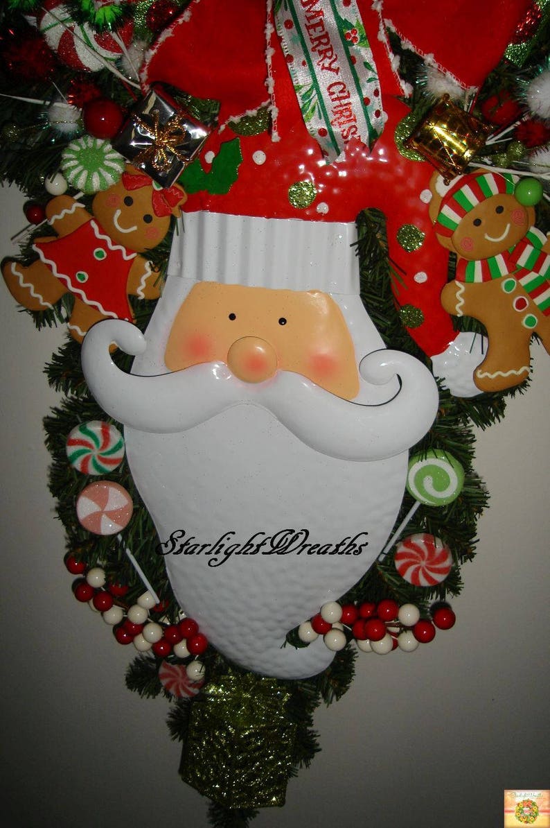 Screen Door Decor Christmas Swag Pine Teardrop Swag Christmas Decoration Santa Swag Holiday Swag Holiday Wreath