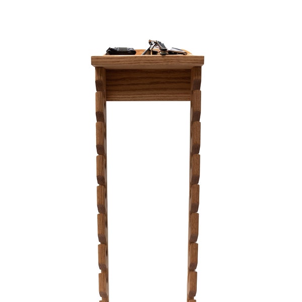 Solid Oak 20-Cap Rack with Display Shelf