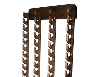 Solid Oak Cap Rack – 40 Baseball Cap Organizer, Wall Mountable