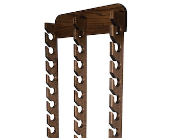 Solid Red Oak Cap Rack – Holds 30 Baseball Caps