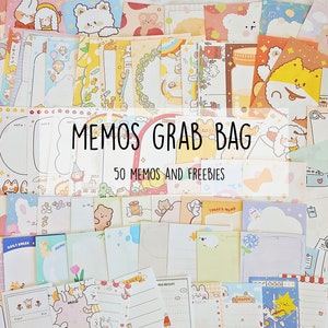 50+ cute and colorful memo grab bag bears bunnies pastel rainbow paper perfect for planners journals decoration penpal exchange