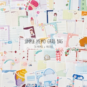 50+ simple pastel memo grab bag flowers sky food girls perfect for notes planners journals decoration penpal exchange