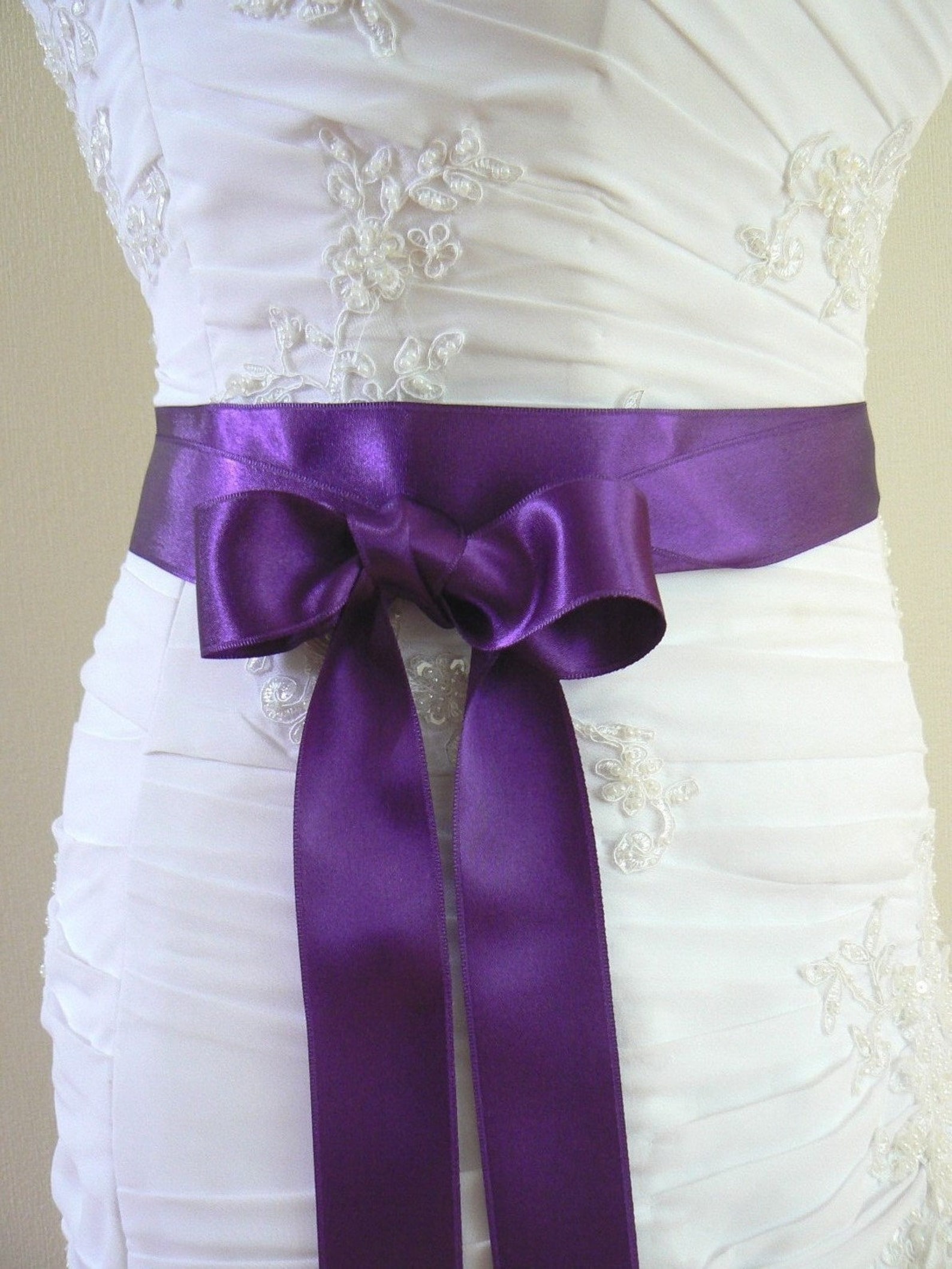 Purple Wedding Sash Purple Bridal Sash Bridal Gown Sash Etsy