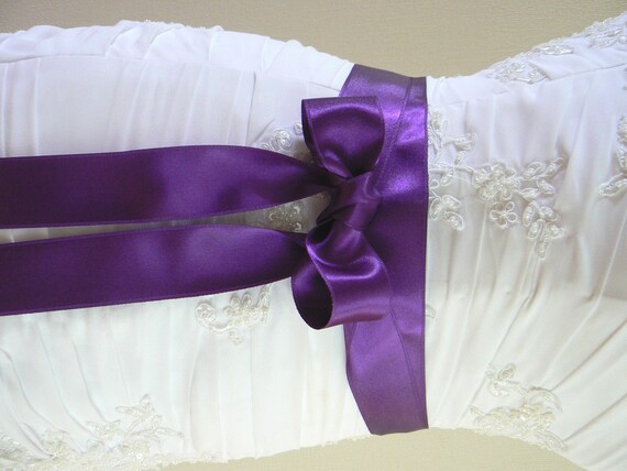 Purple Wedding Sash Purple bridal sash bridal gown sash | Etsy