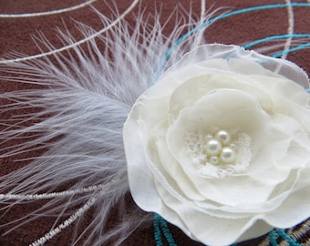 Ivory bridal hair flower bridal hairpiece bridal hair clips wedding hair accessories bridal floral headpiece