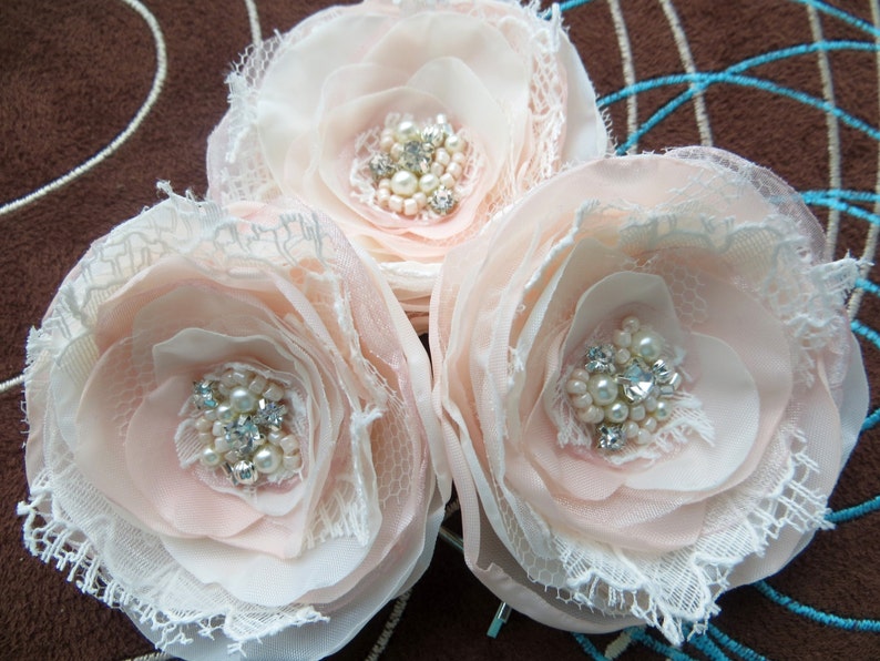 Blush Pink Wedding hair accessories bridal hair fascinator Etsy