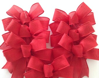 red christmas bows red small xmas bows red decorative bows xmas red bows christmas tree bows set of 7 bows handmade wired ribbon - How To Make Christmas Bows Out Of Ribbon red christmas bows red small xmas bows red decorative bows xmas red bows christmas tree bows set of 7 bows handmade wired ribbon - How To Make Christmas Bows Out Of Ribbon