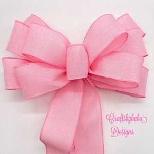 Pink Wreath Bow Pink Decorative Bow Pink Baby Shower Bow Lantern Decor Bow  Pink Baby Girl Announcement Pink Bow Pink Christmas Bow