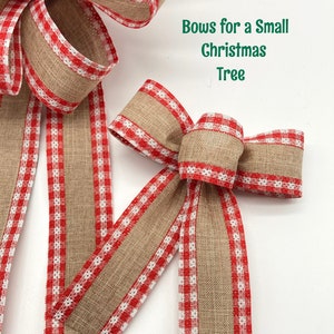 Christmas Tree Bows / Set 7 Bows / Small Xmas Tree Topper / - Etsy
