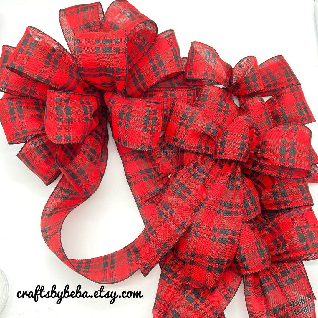 Christmas Tree Bows / Set 7 Bows / Xmas Tree Topper Small Bows