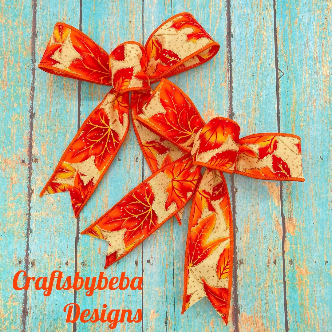 Harvest Decorative Bows Fall Small Bows Autumn Decoration Orange Tones ...
