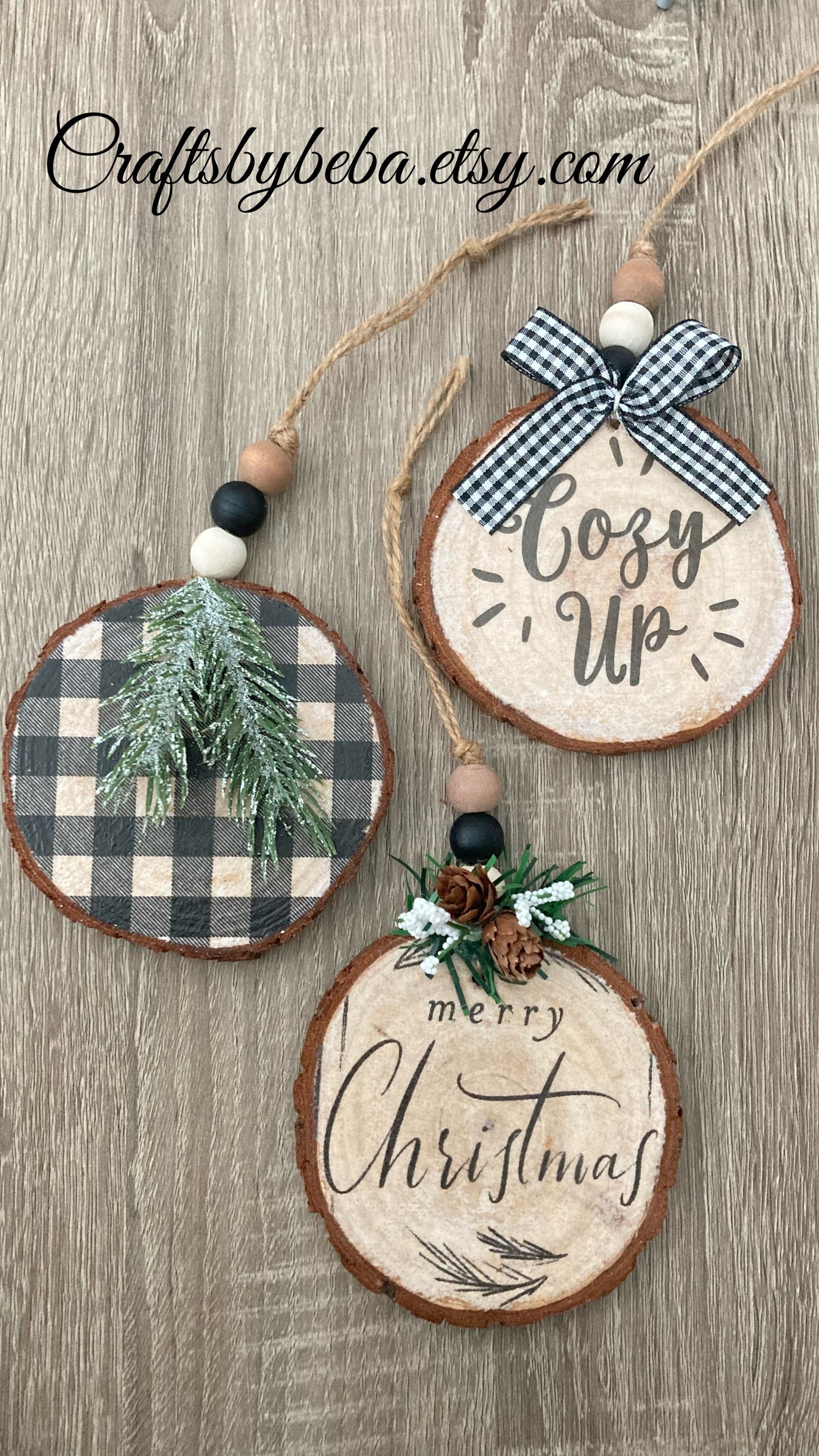 Simple Rustic Christmas Ornaments- DIY · Just That Perfect Piece