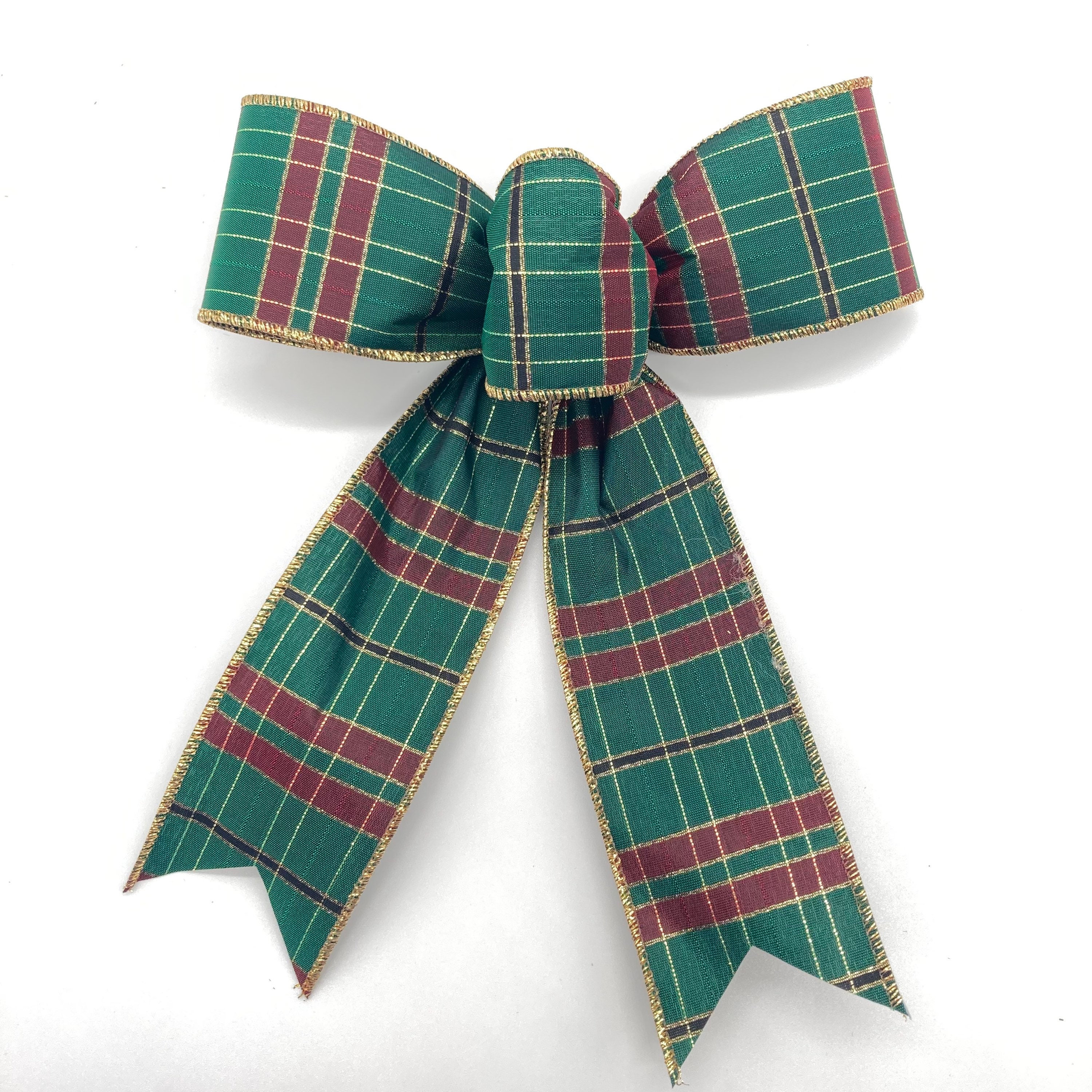 Christmas Plaid Decorative Bows / Set 8 Bows / Xmas Tree Bows Etsy