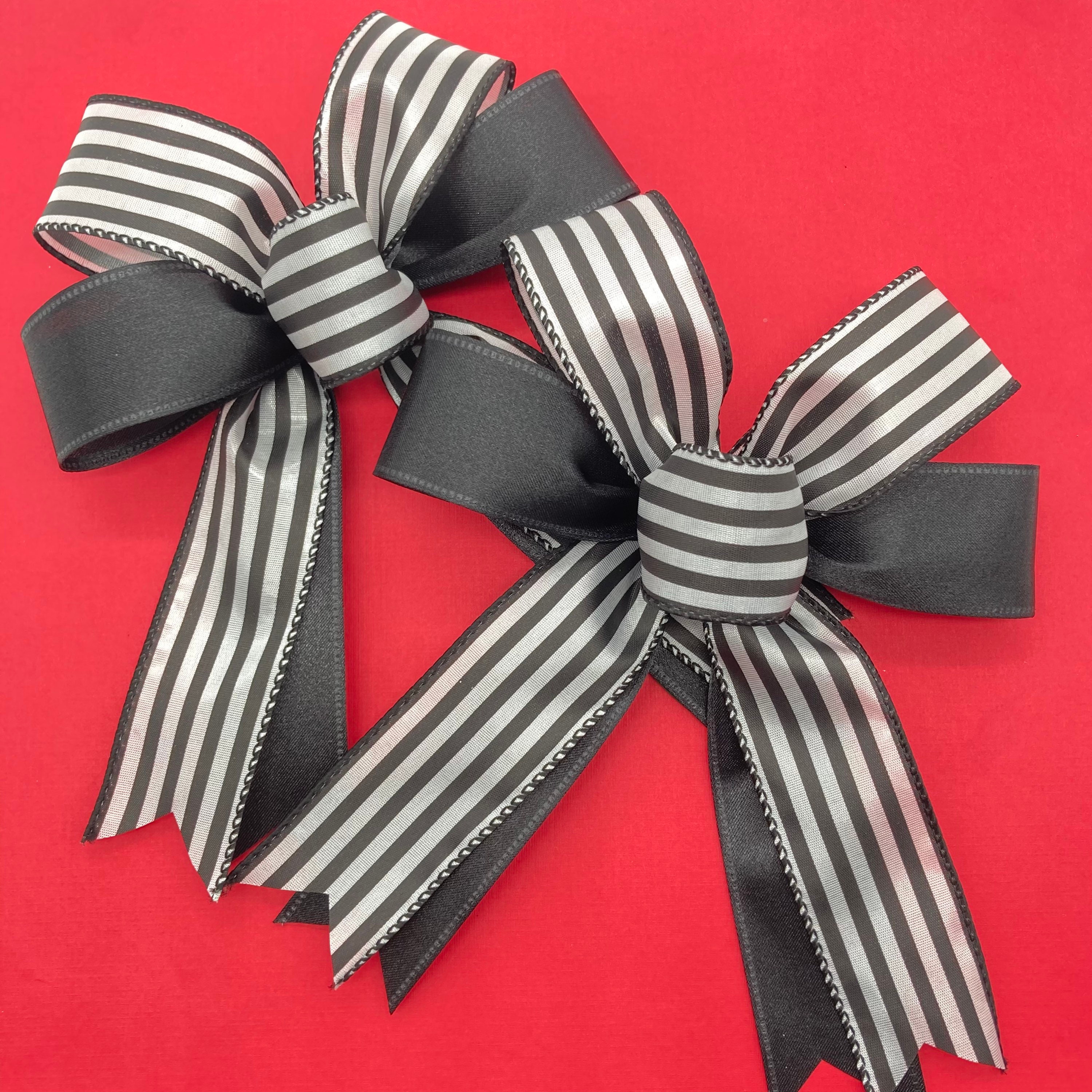 Black and White Decorative Bows / Set 6 Bows / Stripes Decor Etsy
