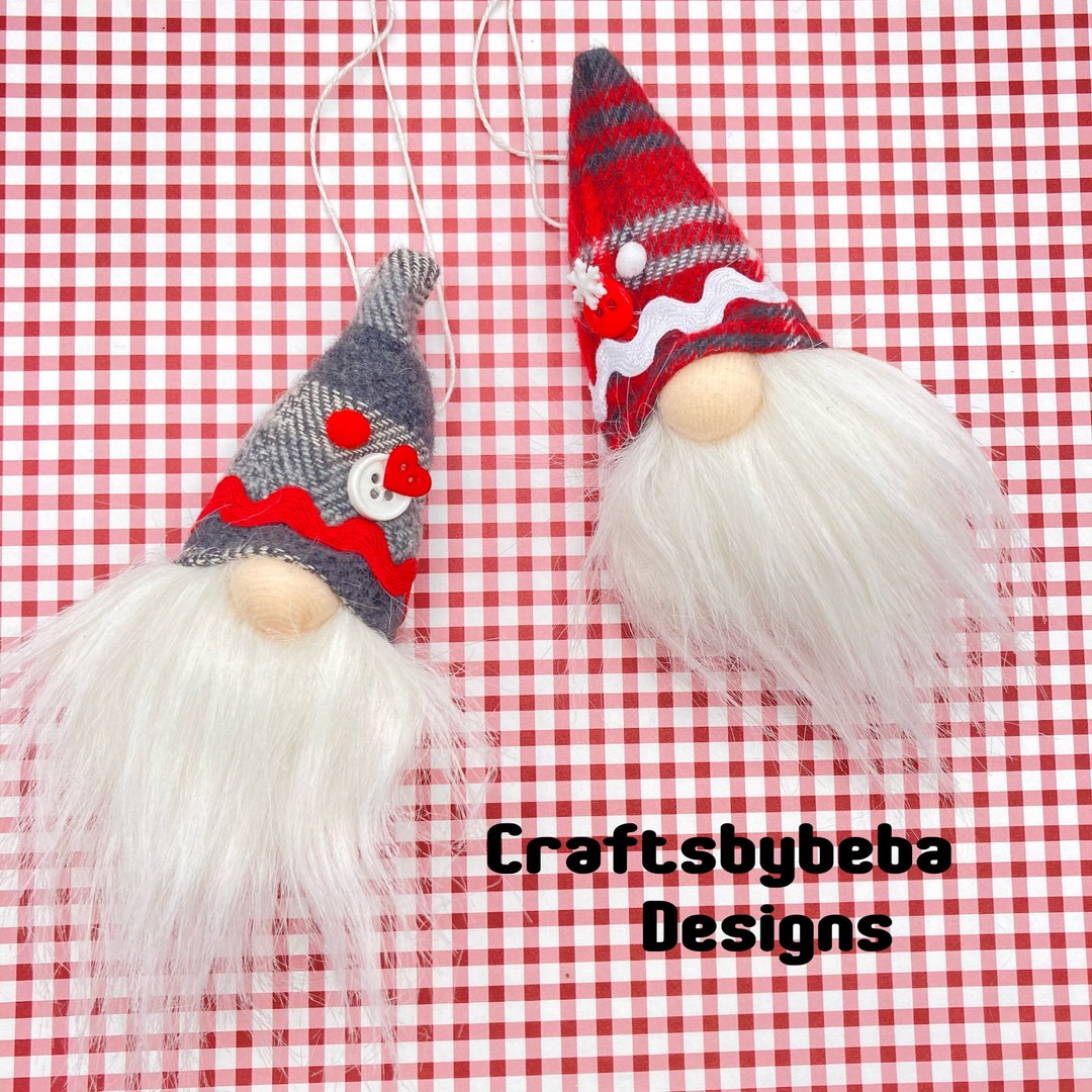 Gnomes Christmas Ornaments/ Set 2 Ornaments / Felt Gnomes Hanging ...