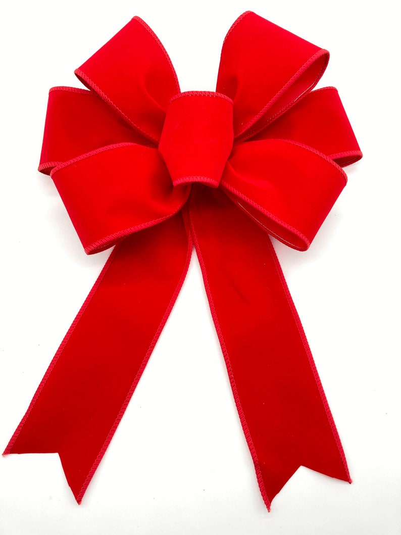 Red Velvet Christmas Decorative Bows / Set 3 Bows / Velvet Etsy