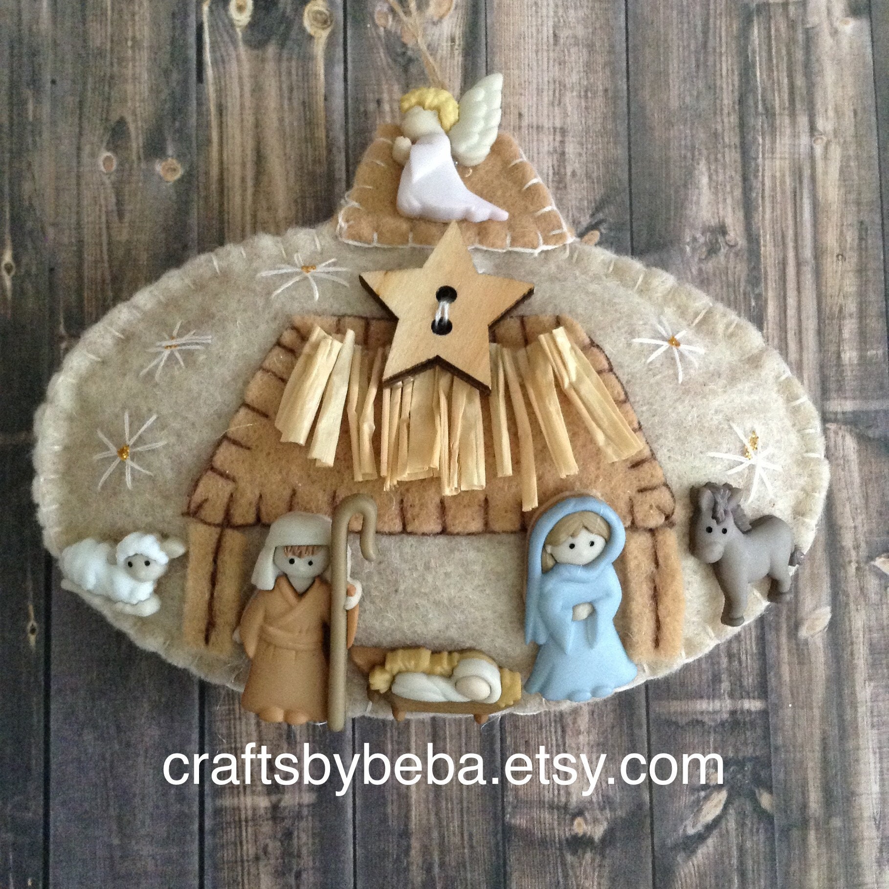 Nativity Felt Ornament / Christmas Felt Nativity Decor  / Nativity Or…