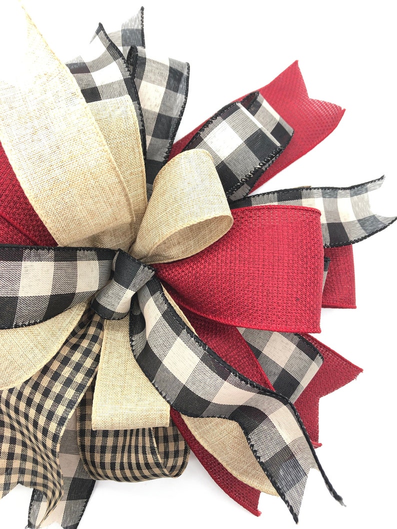 Christmas Tree Topper Christmas Vintage Plaid Decorative Bow Xmas Tree Topper Christmas Plaid Bow Christmas Tree Decorative Bow