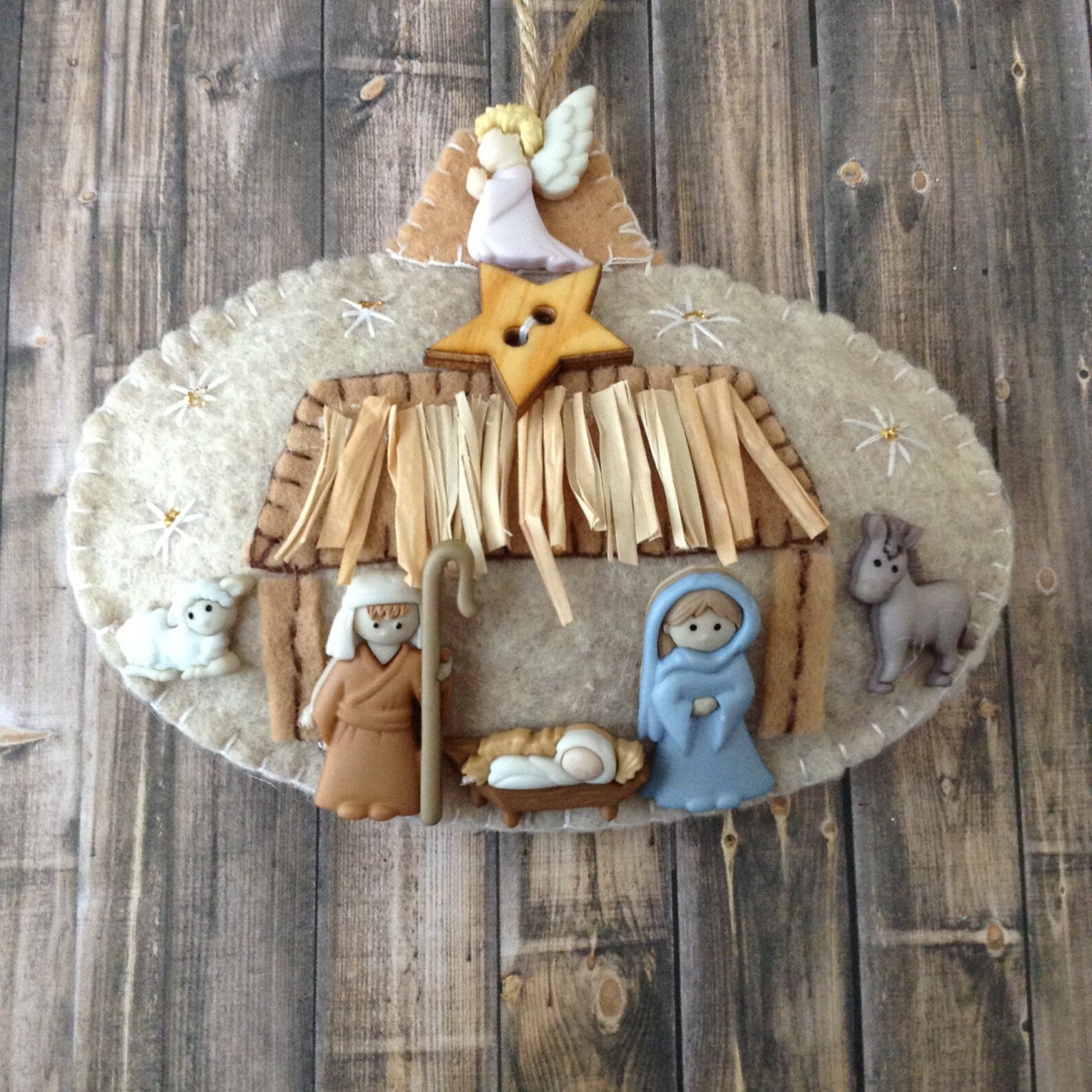 Nativity Felt Ornament / Christmas Felt Nativity Decor / Etsy
