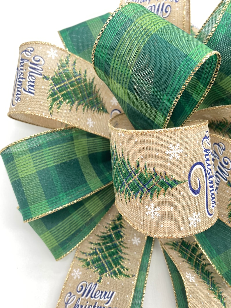 Christmas Tree Topper / Green and Natural Christmas Decorative Etsy