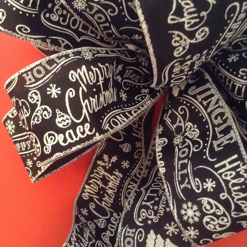 Christmas Tree Topper / Black and White Chalk Pattern Etsy