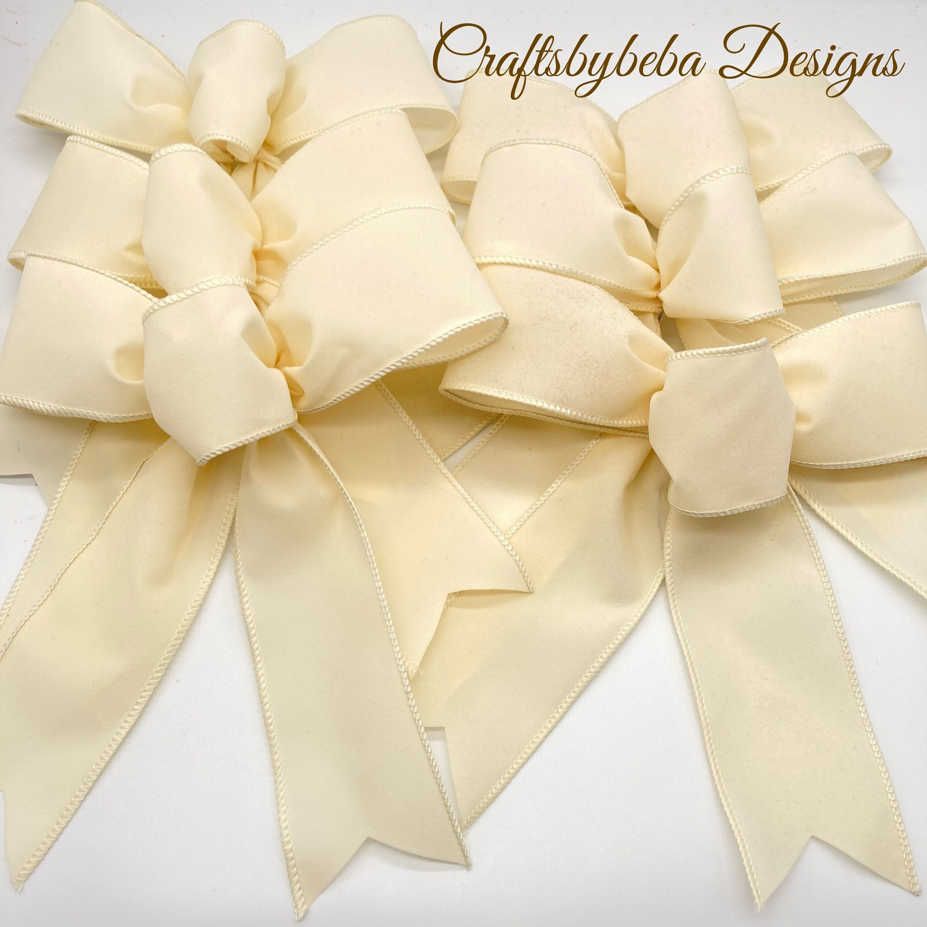 Ruban Velours Effiloché Crème - 3 Pouces X 3 Yards (7.5cm X 2.7m), Pour Emballage Cadeau, Décoration Mariage, DIY
