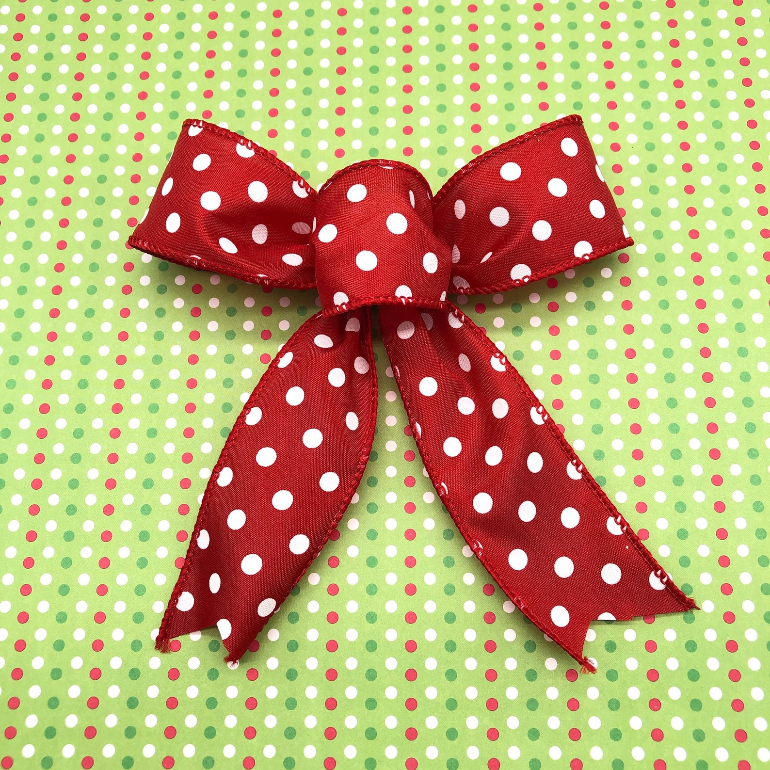 Red Polka Dots Decorative Bows / Set 12 Bows / Red and White | Etsy