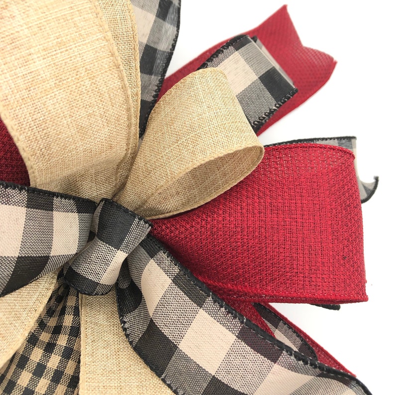 Christmas Tree Topper Christmas Vintage Plaid Decorative Bow Xmas Tree Topper Christmas Plaid Bow Christmas Tree Decorative Bow