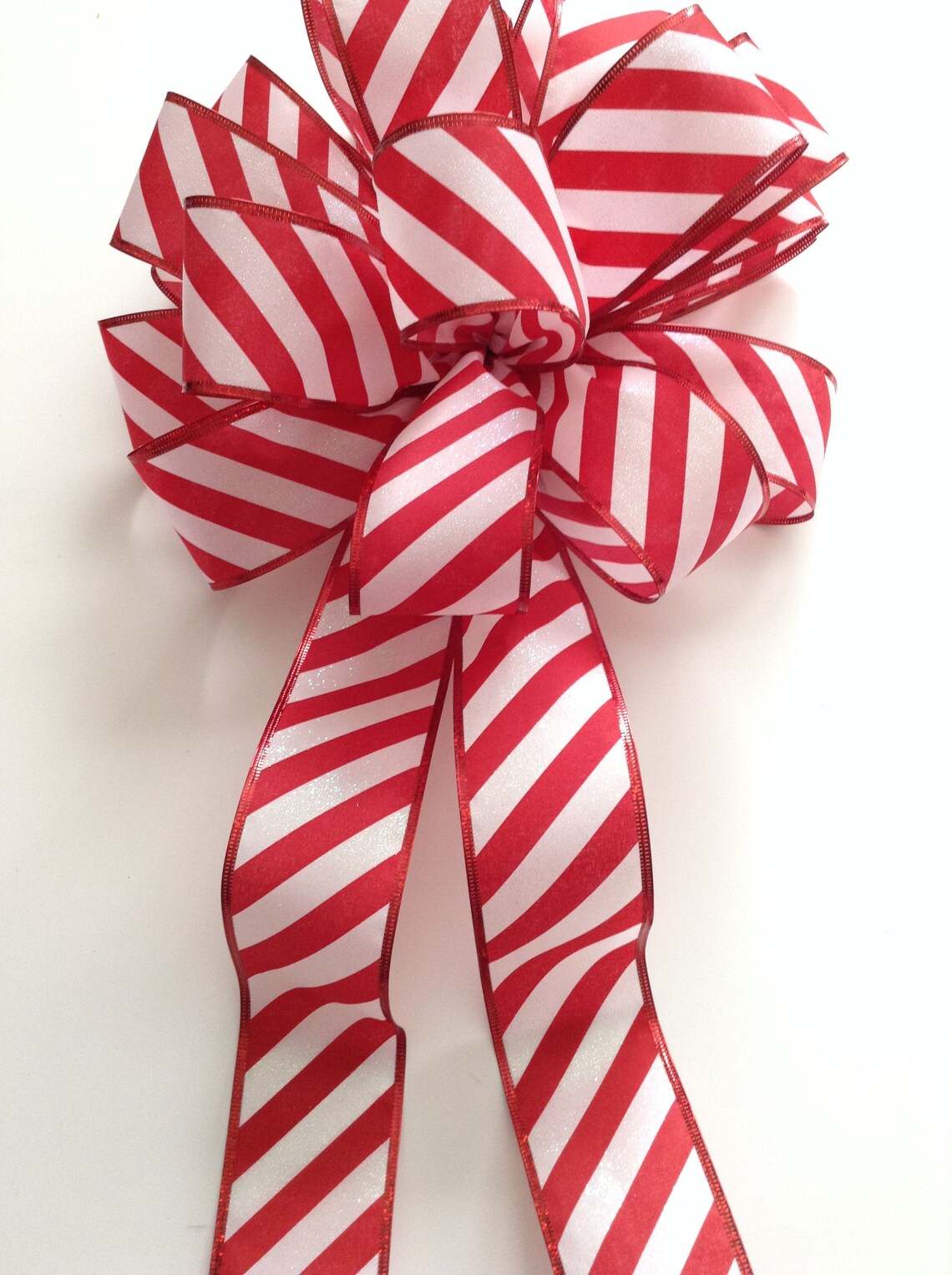 Christmas Peppermint Tree Topper / Christmas Red and White Etsy