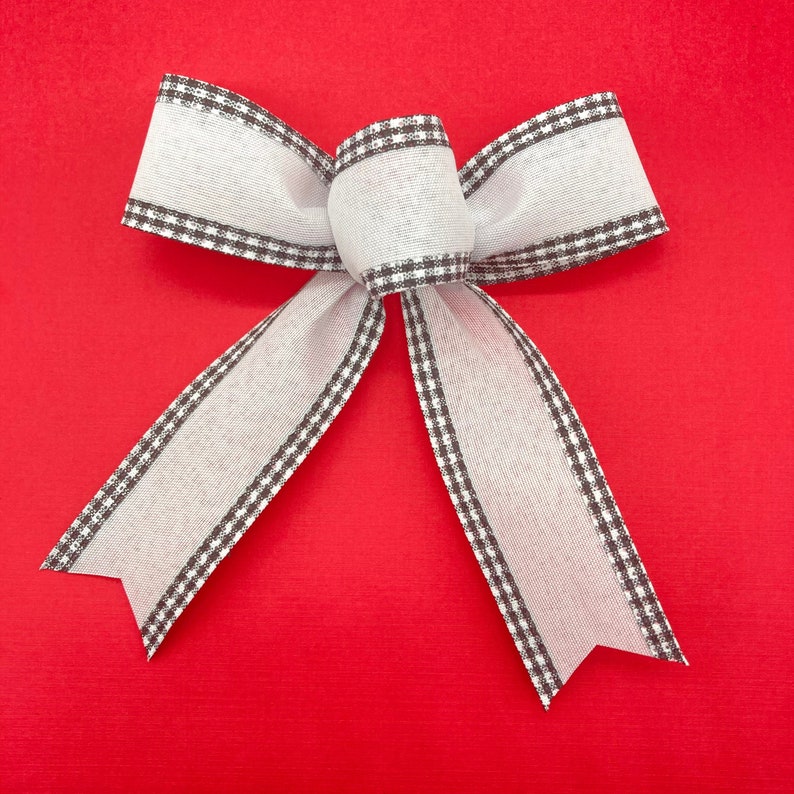 Christmas Black and White Decorative Bows / Set 8 Bows / Small Etsy